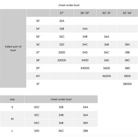 calvin klein bra size guide.